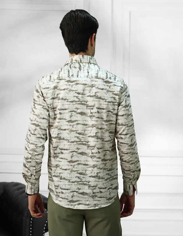 Marble Moss Cotton Shirt Mint Green